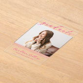 Minimalist Pink Lines Graduation Photo Acryleinladungen (Ablage )