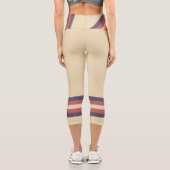 Minimalist, Pink Retro Stripes, Text on Cream Capri Leggings (Rückseite)