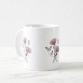 Minimalist Pink Rose Butterfly Classic Mug Kaffeetasse (Vorderseite Links)