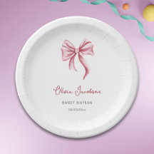 Minimalist Pink Schleifen Mädchen Sweet Sixteen Ge