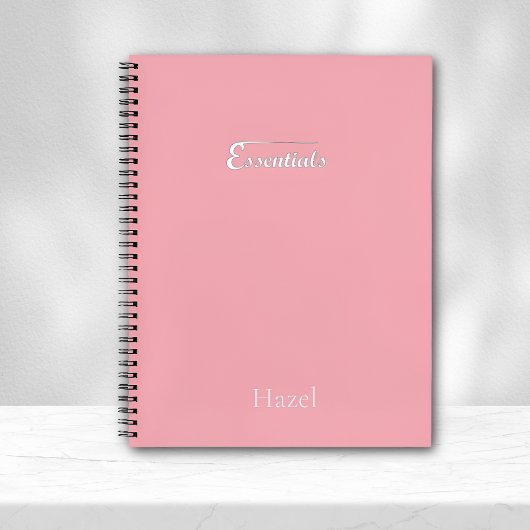 Minimalist Pink Spiral Notebook – “Essentials” Notizblock