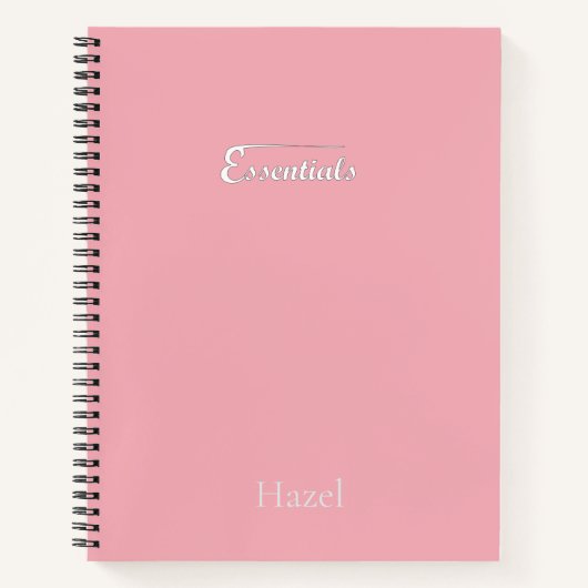 Minimalist Pink Spiral Notebook – “Essentials” Notizblock (Vorderseite)