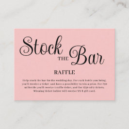 Minimalist Pink Stock the bar Bridal Shower  Begleitkarte
