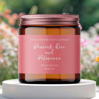 Minimalist Pink Waterproof Cosmetics Jar Label Wasserflaschenetikett