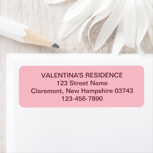 Minimalist Pink Wedding Return Address Label (Insitu)