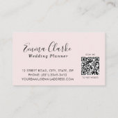 Minimalist Pink Wedding Scan Code Business Card Visitenkarte (Rückseite)