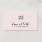 Minimalist Pink Wedding Scan Code Business Card Visitenkarte (Vorderseite)