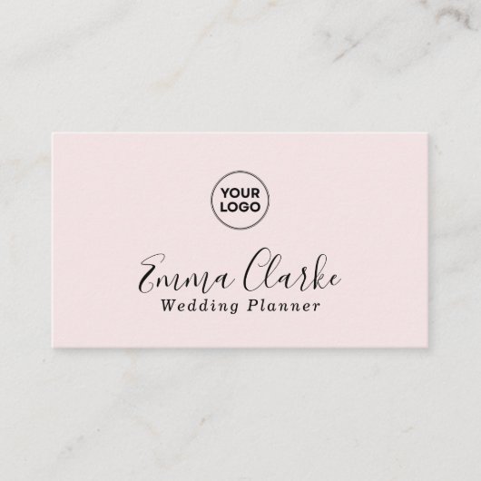 Minimalist Pink Wedding Scan Code Business Card Visitenkarte (Vorderseite)