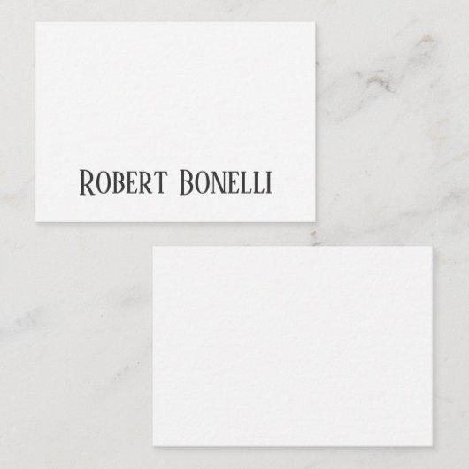 Minimalist Plain Black & White Modern Plain Begleitkarte (Vorne/Hinten)