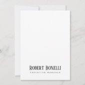 Minimalist Plain Black & White Modern Plain Card (Vorderseite)