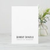 Minimalist Plain Black & White Modern Plain Card (Stehend Vorderseite)