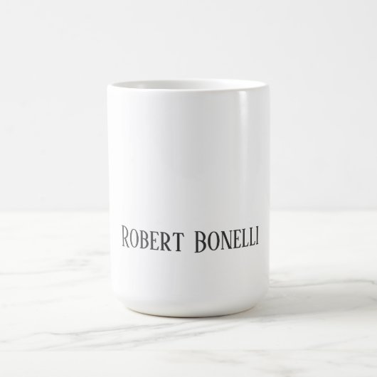 Minimalist Plain Black & White Modern Plain Kaffeetasse (Mittel)