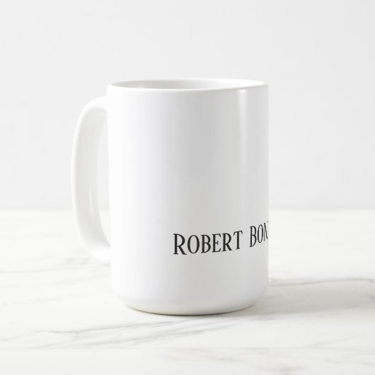 Minimalist Plain Black & White Modern Plain Kaffeetasse (Vorderseite Links)