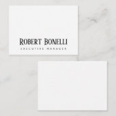 Minimalist Plain Black & White Modern Plain Mitteilungskarte (Vorne/Hinten)