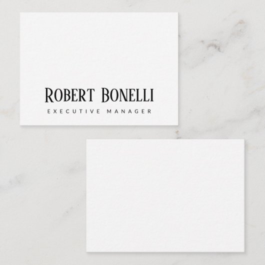 Minimalist Plain Black & White Modern Plain Mitteilungskarte (Vorne/Hinten)