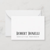 Minimalist Plain Black & White Modern Plain Mitteilungskarte (Vorderseite)