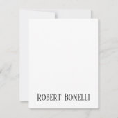 Minimalist Plain Black & White Modern Plain RSVP Karte (Vorderseite)