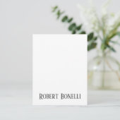 Minimalist Plain Black & White Modern Plain RSVP Karte (Stehend Vorderseite)