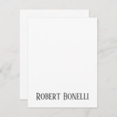 Minimalist Plain Black & White Modern Plain RSVP Karte (Vorne/Hinten)