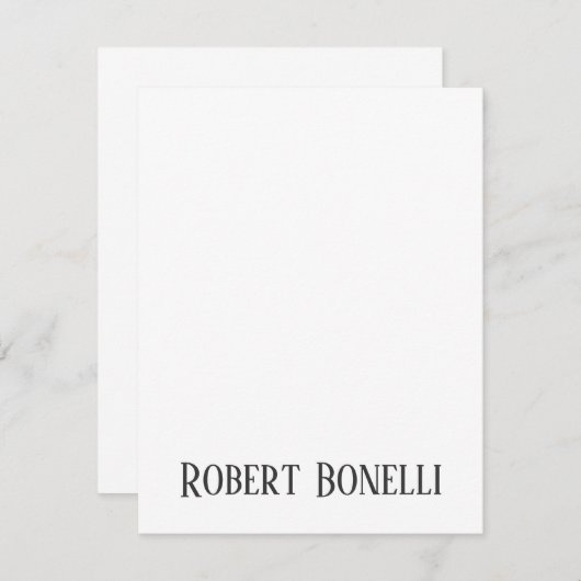 Minimalist Plain Black & White Modern Plain RSVP Karte (Vorne/Hinten)