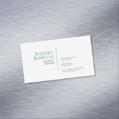 Minimalist Plain Blue & White Modern  Magnetische Visitenkarte (Beispiel)