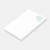 Minimalist Plain Blue & White Modern Post-it Klebezettel (angewinkelt)