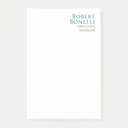 Minimalist Plain Blue & White Modern Post-it Klebezettel (Vorderseite)