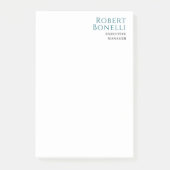 Minimalist Plain Blue & White Modern Post-it Klebezettel (Vorderseite)