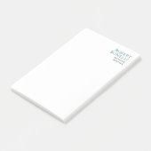 Minimalist Plain Blue & White Modern Post-it Klebezettel (angewinkelt)
