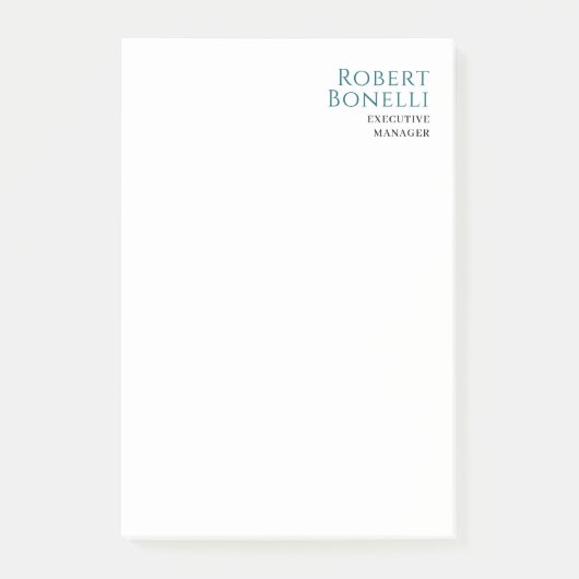 Minimalist Plain Blue & White Modern Post-it Klebezettel (Vorderseite)