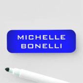 Minimalist Plain Modern Blue Namensschild (Beispiel)