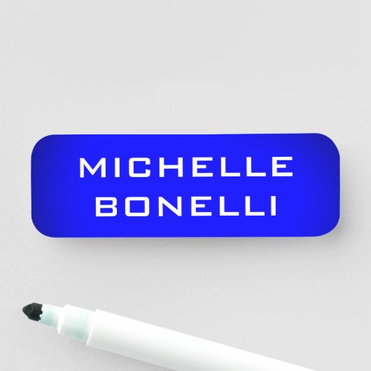 Minimalist Plain Modern Blue Namensschild (Beispiel)