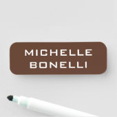 Minimalist Plain Modern Brown Namensschild (Beispiel)