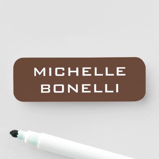 Minimalist Plain Modern Brown Namensschild (Beispiel)