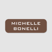 Minimalist Plain Modern Brown Namensschild (Vorderseite)