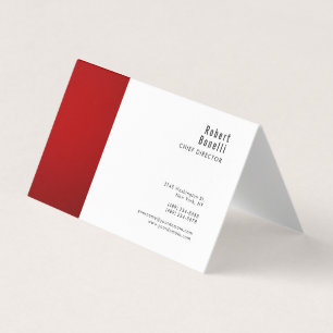 Minimalist Plain Rot Weiß Moderne Standardgröße Visitenkarten
