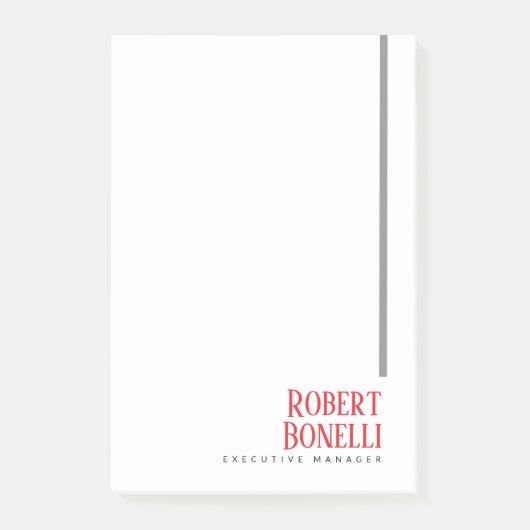 Minimalist Plain Schwarz Rot & Weiß Modern Schlich Post-it Klebezettel (Vorderseite)