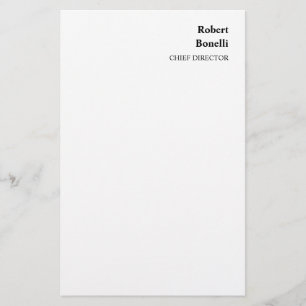 Minimalist Plain Weiß Modern Briefpapier