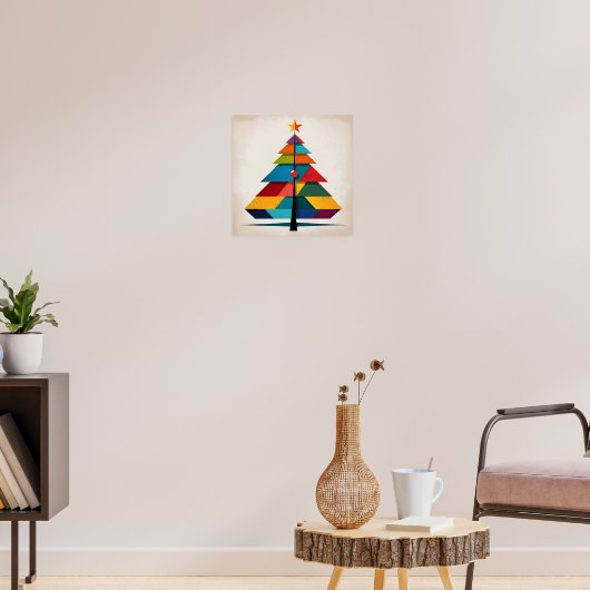Minimalist Pop Art Geometric Christmas Tree Poster (Wohnzimmer 3)