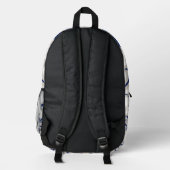 Minimalist Portuguese  Blue and White Classic Patt Bedruckter Rucksack (Rückseite)
