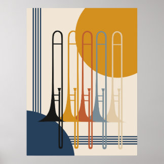 Minimalist Posaunenquartett | Mid-Century Modern Poster