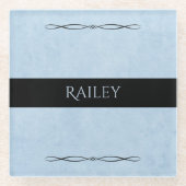 Minimalist Powder Blue Modern Office Glasuntersetzer (Vorderseite)