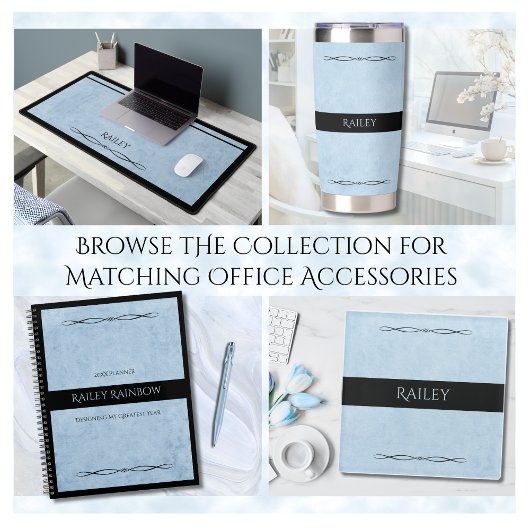 Minimalist Powder Blue Modern Office Glasuntersetzer