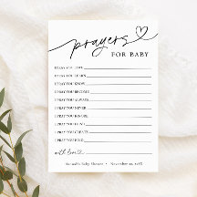 Minimalist Prayers and Wishes for Baby Card