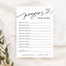 Minimalist Prayers and Wishes for Baby Card Einladung