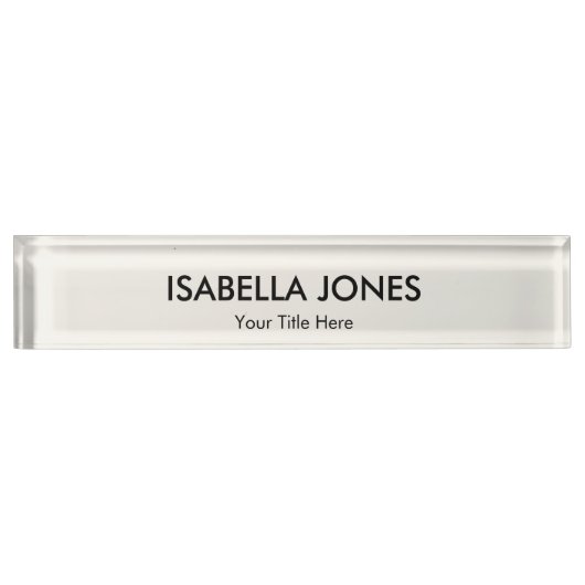 Minimalist Professional Acrylic | Desk Name Plate Namensplakette (Vorderseite)