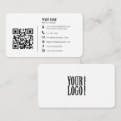 Minimalist Professional Company Logo QR Code Visitenkarte (Vorne/Hinten)