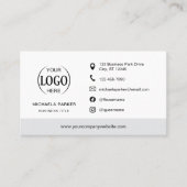 Minimalist Professional Company Logo QR Code Visitenkarte (Vorderseite)