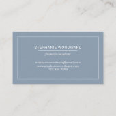 Minimalist Professional Dusty Blue White Border Visitenkarte (Rückseite)