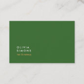Minimalist Professional Green Business Cards Visitenkarte (Vorderseite)